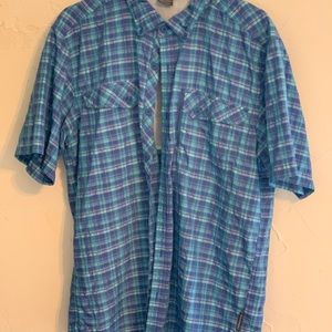 Short sleeve ExOfficio plaid shirt for men